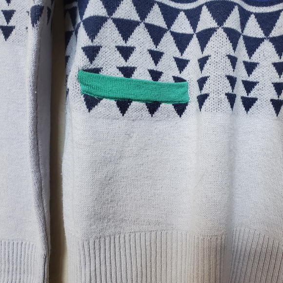 Title Nine Women Blue and Green Turtleneck Half Zip Wool Blend Sporty Sweater. - Picture 4 of 8